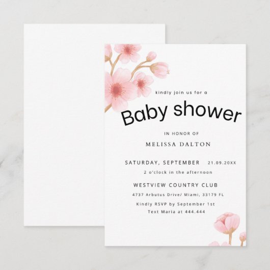 Babyshower card dankeskarte (Vorne/Hinten)