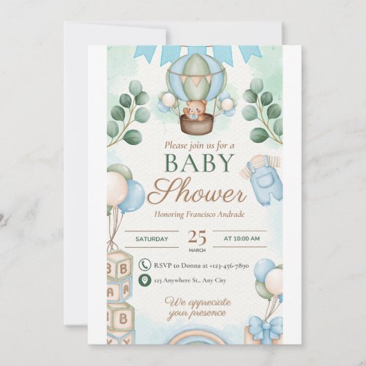 Babyshower Einladung (Vorderseite)