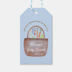 Babyshower-Einladung für Baby Boy auf dem Bauernho Geschenkanhänger