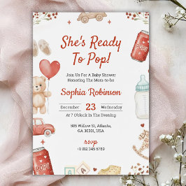 Babyshower-Einladung mit spielbarem Teddybär Einladung