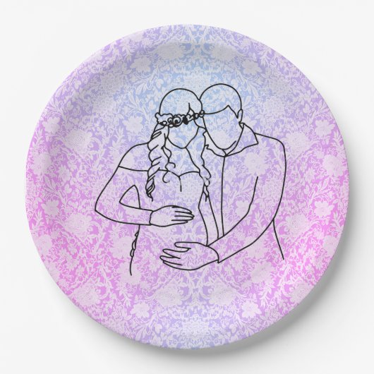 Babyshower für werdende Eltern Pappteller (Vorderseite)