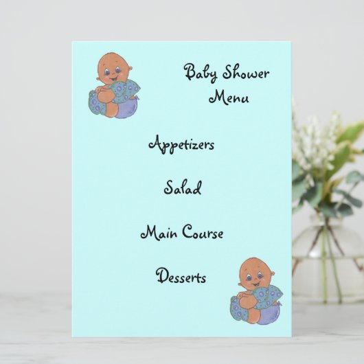 babyshower Menü Einladung (Stehend Vorderseite)