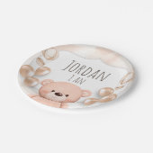 Babyshower Teddy bear bär Pappteller (Schrägansicht)