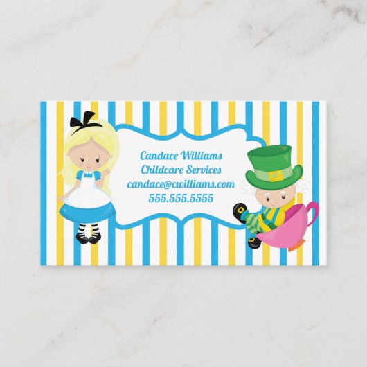 Babysitter-Alice im Wunderland Kinderbetreuung Visitenkarte (Vorderseite)