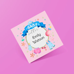 Babysitter-Baby Banner Quadratische Visitenkarte