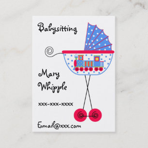 Babysitter Babybuggy Entwürfe Visitenkarte