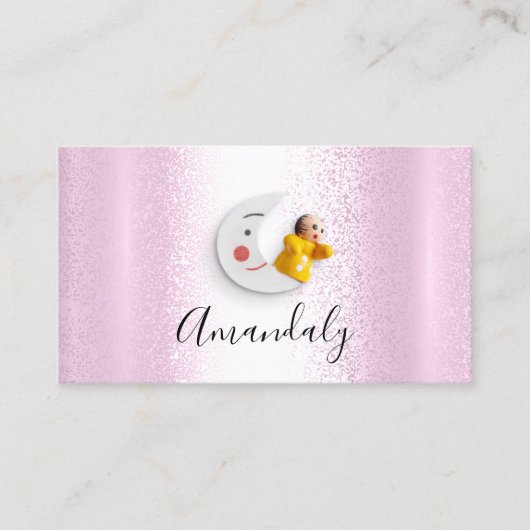 Babysitter Berufliche Kindertagesstätte Pink Visitenkarte (Vorderseite)