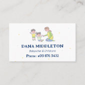 Babysitter-Berufliches Geschäft | Marine Weiß Visitenkarte (Vorderseite)