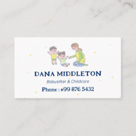 Babysitter-Berufliches Geschäft | Marine Weiß Visitenkarte
