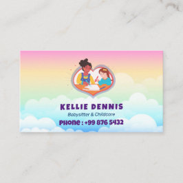 Babysitter-Berufliches Geschäft | Niedlicher Regen Visitenkarte