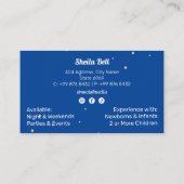 Babysitter-Berufliches Geschäft | Niedlicher Regen Visitenkarte (Rückseite)