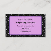 Babysitter Contact Business Card Visitenkarte (Vorderseite)