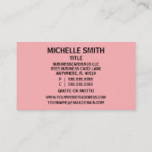 Babysitter Damask Business Card Visitenkarte (Rückseite)