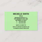 Babysitter Damask Business Card Visitenkarte (Rückseite)