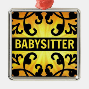 Babysitter Damask Weihnachtsschmuck