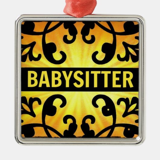 Babysitter Damask Weihnachtsschmuck (Vorne)