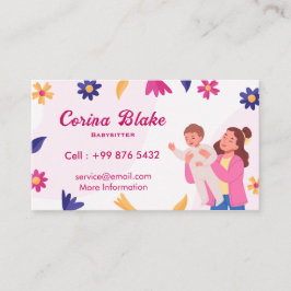 Babysitter-Dienste | Pink Chilcare Visitenkarte