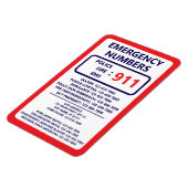 Babysitter Emergency Numbers List Contact Info Magnet (Linke Seite)
