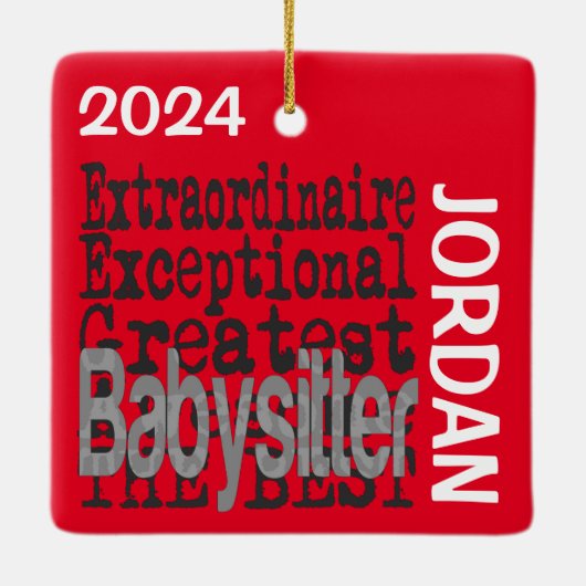 Babysitter Extraordinaire CUSTOM Keramikornament (Rückseite)