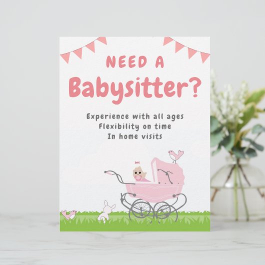 Babysitter-Flyer (Stehend Vorderseite)