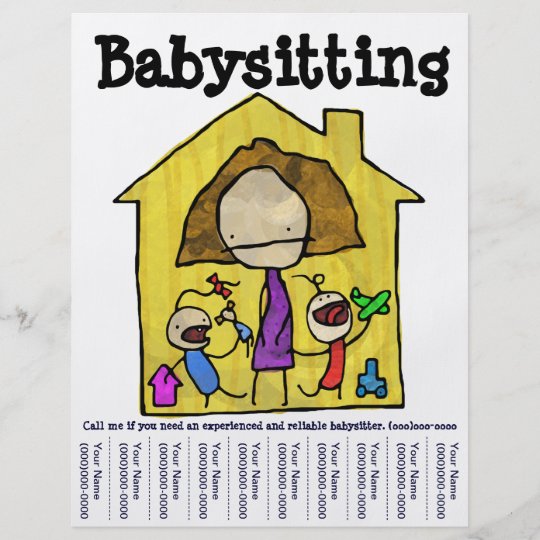 Babysitter Flyer Flyer Zazzle De