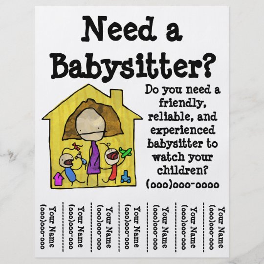 Babysitter Flyer Flyer Zazzle De