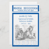 Babysitter-Flyer mit Zug-Vorsprüngen Briefpapier (Vorne/Hinten)