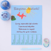 Babysitter Flyer - Sonnenschein (Einzeln)