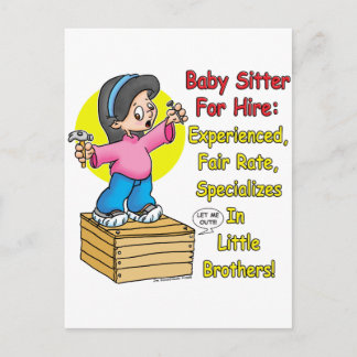 Babysitter für Miete! Postkarte
