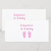 Babysitter in Ausbildung Dankeskarte (Vorne/Hinten)