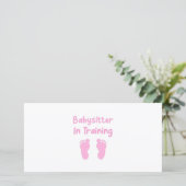 Babysitter in Ausbildung Dankeskarte (Stehend Vorderseite)