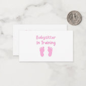 Babysitter in Ausbildung Mitteilungskarte (Vorderseite/Rückseite Beispiel)