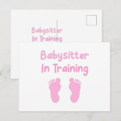 Babysitter in Ausbildung Postkarte (Vorne/Hinten)