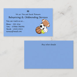 Babysitter, Kinderbetreuer Kontaktkarte Visitenkarte