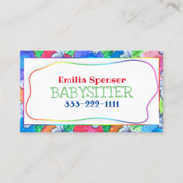 Babysitter & Kinderbetreuung - farbenfrohe Schmett Visitenkarte