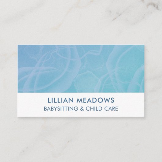 Babysitter Kinderkinder pflegen Niedliches Blau Visitenkarte (Vorderseite)