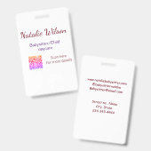 Babysitter Kindertagesstätte Kindermädchen geben N Ausweis (Vorder- & Rückseite)