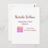 Babysitter Kindertagesstätte Kindermädchen geben N Postkarte (Vorne/Hinten)