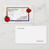 Babysitter Ladybug Daisy Photo Frame Business Card Visitenkarte (Vorne/Hinten)