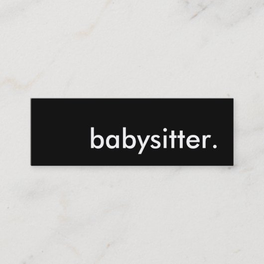Babysitter. Mini Visitenkarte (Vorderseite)