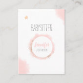 Babysitter Minimalistisch Weißrosa Wasserfarbe Visitenkarte (Vorderseite)