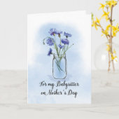 Babysitter Mütter Day Cornblumen in Mason Jar Karte (Gelbe Blume)