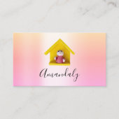 Babysitter Nanny Child Daycare Pink Niedliche Zuha Visitenkarte (Vorderseite)