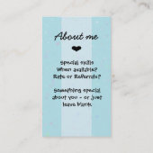 Babysitter.Nanny.Childcare.Custom Text/Farbe Visitenkarte (Rückseite)