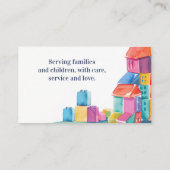 Babysitter Nanny Childcare Watercolor Blocks Visitenkarte (Rückseite)