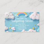 Babysitter Nanny Kinderbetreuung glückliche Wolken Visitenkarte (Vorderseite)