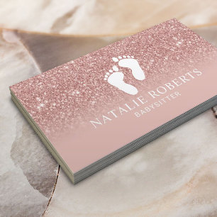 Babysitter Nanny Modern Rose Gold Ombre Visitenkarte