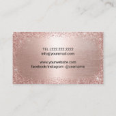 Babysitter Nanny Moderne Rose Gold Glitzer Visitenkarte (Rückseite)