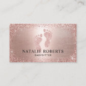 Babysitter Nanny Moderne Rose Gold Glitzer Visitenkarte (Vorderseite)