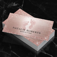 Babysitter Nanny Moderne Rose Gold Glitzer